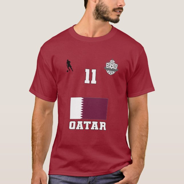Qatar Football Soccer Team #11 T-Shirt (Framsida)