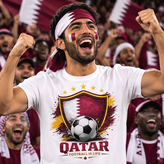 Qatar fotbollsfan supporter för VM T Shirt (Skapare uppladdad)