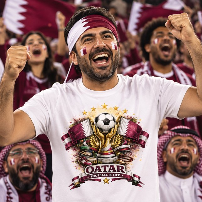 Qatar Fotbollsfan VM i fotboll Supporter T Shirt (Skapare uppladdad)