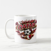 Qatar Fotbollsfanmugg | Patriotisk Fotbollsupportr