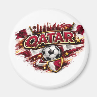 Qatar Fotbollsfanmugg | Patriotisk Fotbollsupportr Magnet