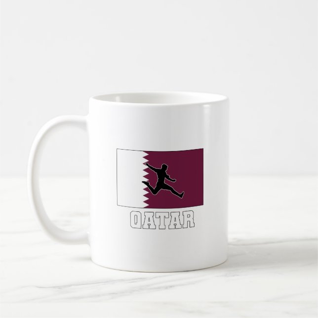 Qatar fotbollsfotbollsgrupp kaffemugg (Vänster)