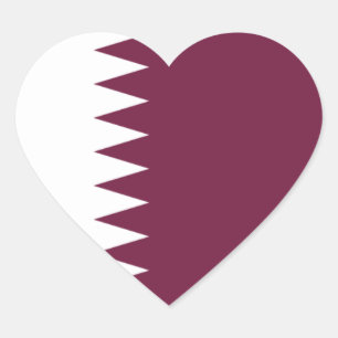 qatar hjärtformat klistermärke