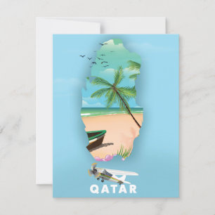 Qatar illustrerad reseaffisch