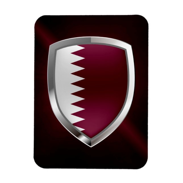 Qatar Metallic Emblem Magnet (Vertikal)