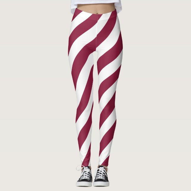 Qatar National Flagga Diagonal Stripe Leggings (Framsida)