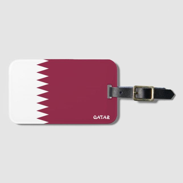 Qatar National Flagga Patriotic Bagagebricka (Framsida horisontal)