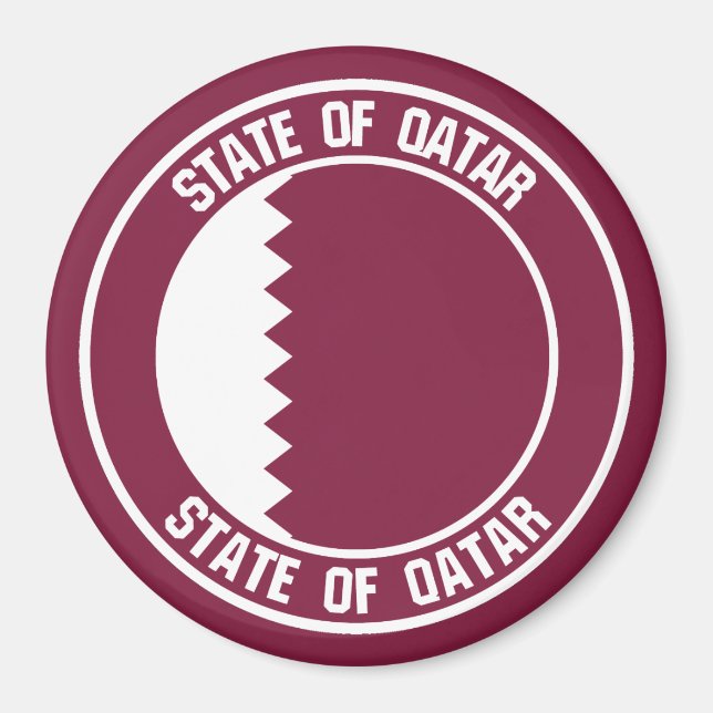 Qatar Round Emblem Magnet (Framsidan)