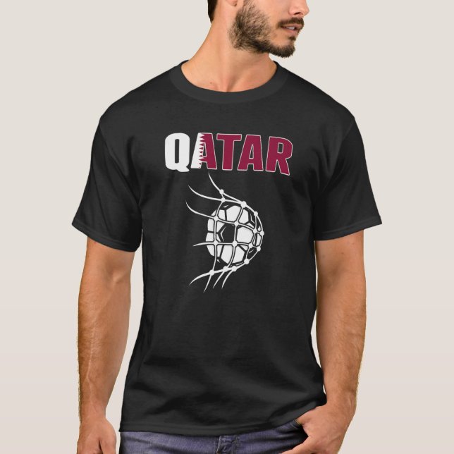 Qatar-sökare i Qataris fotstöd för nätmål T Shirt (Framsida)