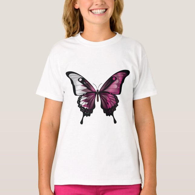 Qatar Swallowtail Butterfly Flagga T Shirt (Framsida)