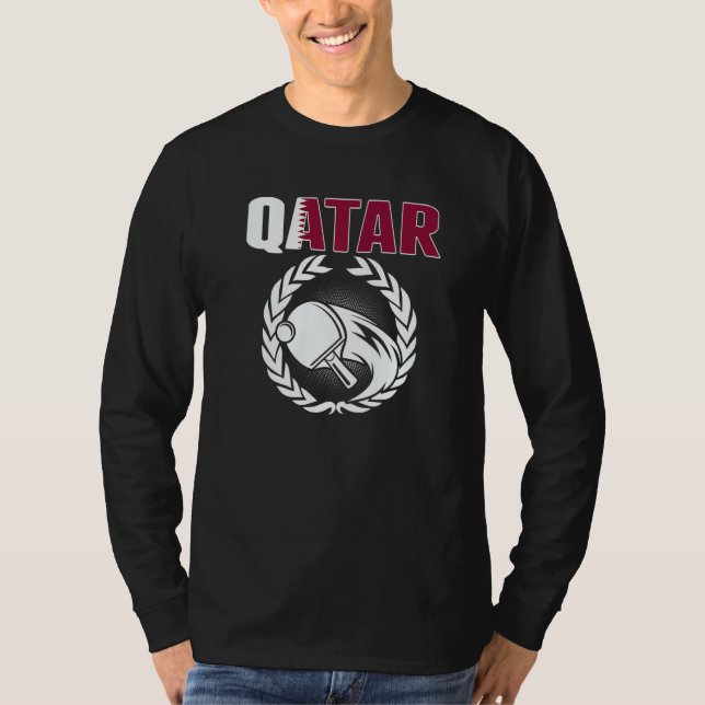 Qatar Table Tennis  Qatari Ping Pong Supporter Spo T Shirt (Framsida)
