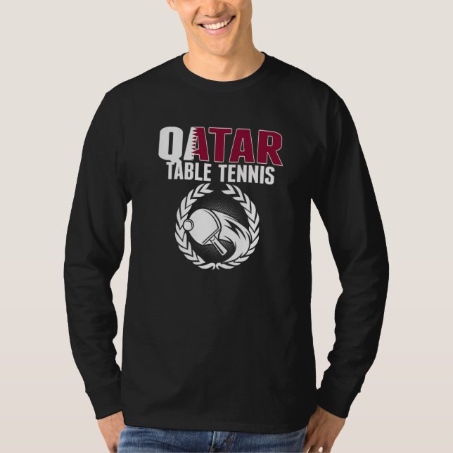 Qatar Table Tennis  Qatari Ping Pong Supporter Spo T Shirt (Framsida)