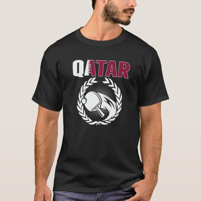 Qatar Table Tennis  Qatari Ping Pong Supporter Spo T Shirt (Framsida)