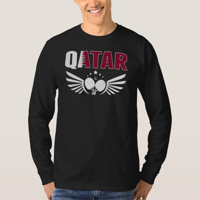 Qatar Table Tennis   Support Qatari Ping Pong Team T Shirt (Framsida)
