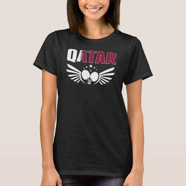 Qatar Table Tennis   Support Qatari Ping Pong Team T Shirt (Framsida)
