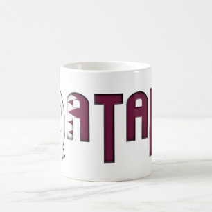 Qatar Typography-Flagga Qatar Färg Kaffemugg
