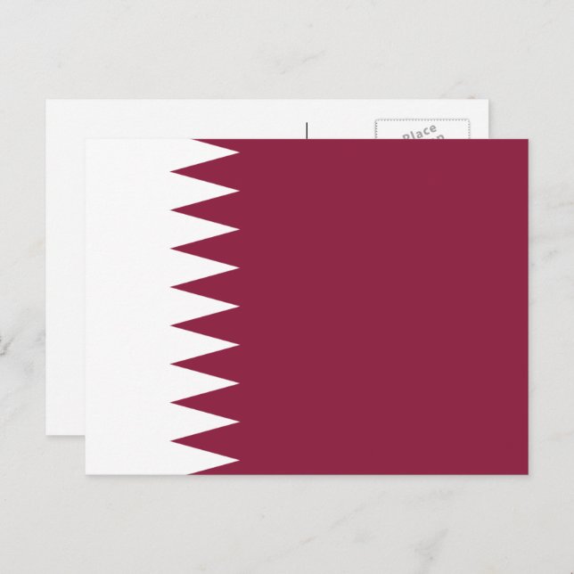 Qatari Flagga, Qatars Flagga Vykort (Fram/baksida)