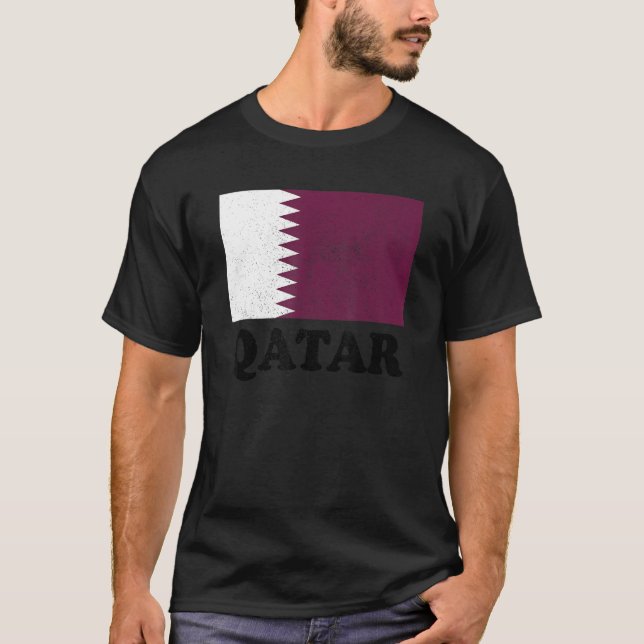 Qatari Qatar Flagga Pride Qatari Flagga 1 T Shirt (Framsida)