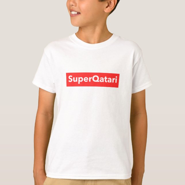 Qatari Toppen Red Logotyp ق ط ر T Shirt (Framsida)