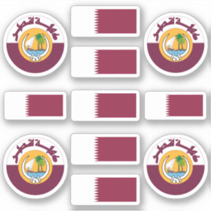 Qataris nationella symboler/emblem och flagga klistermärken