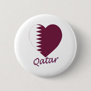 Qatarisk flaggahjärta knapp