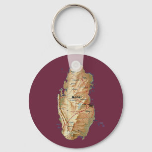 Qatarisk karta Keychain Nyckelring