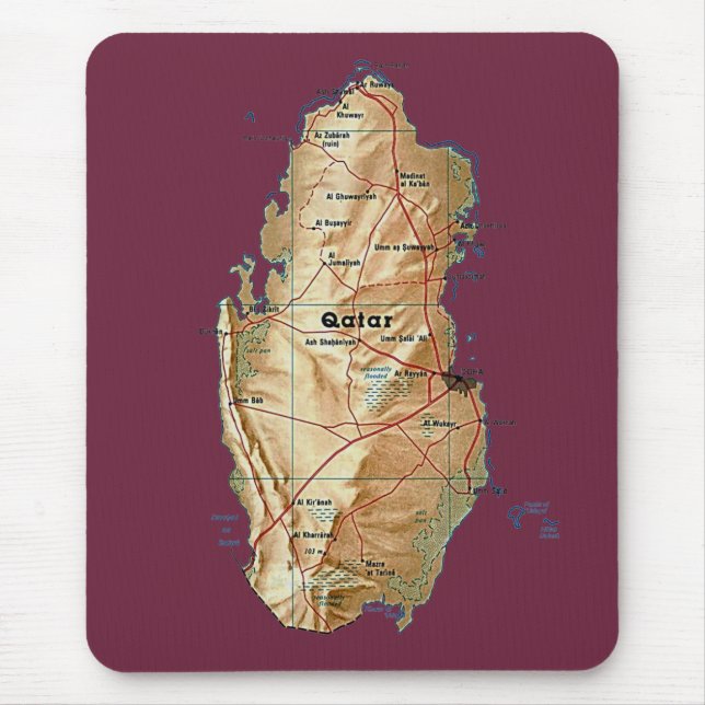 Qatarisk karta Mousepad Musmatta (Framsidan)