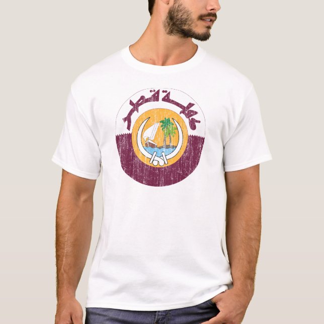 Qatarisk vapensköld t shirt (Framsida)