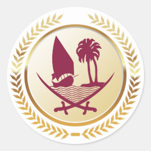 Qatars emblem runt klistermärke