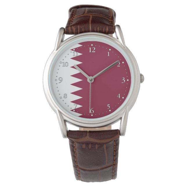 Qatars flagga armbandsur (Framsida)