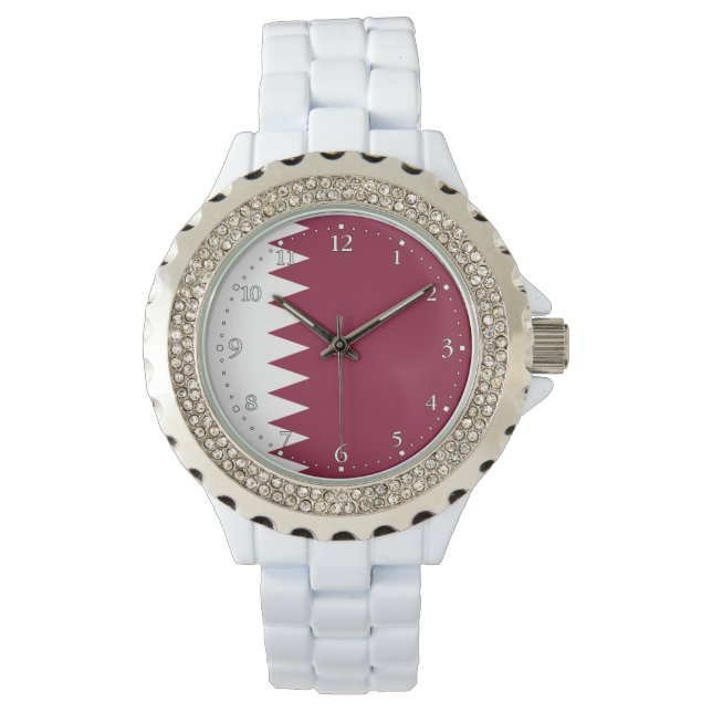 Qatars flagga armbandsur (Framsida)