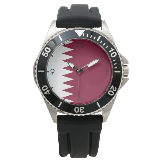 Qatars flagga armbandsur (Framsida)