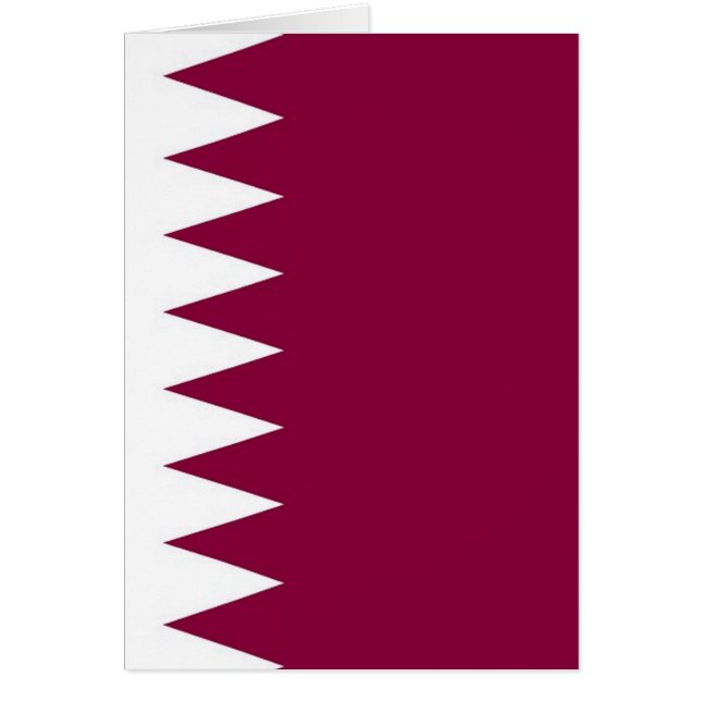 Qatars flagga hälsningskort (Framsidan)
