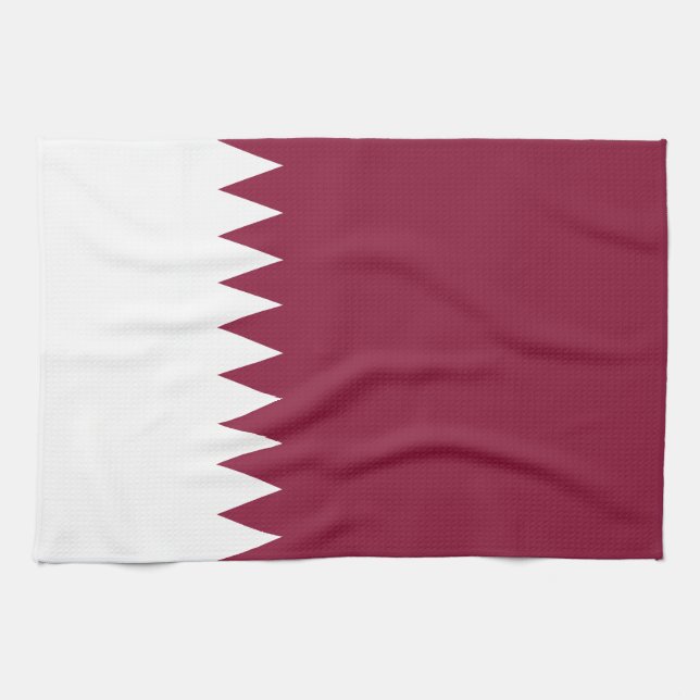 Qatars flagga kökshandduk (Horisontell)