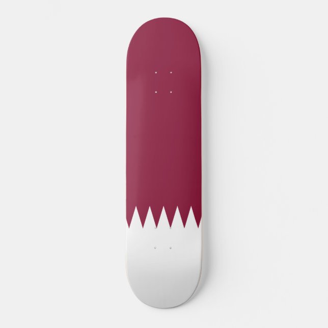 Qatars flagga mini skateboard bräda 18,5 cm (Framsida)