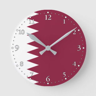 Qatars flagga rund klocka