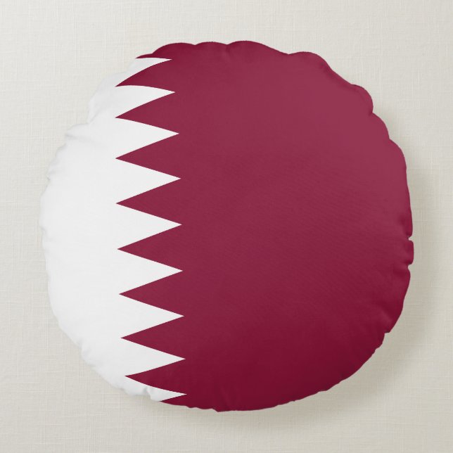 Qatars flagga rund kudde (Framsidan)