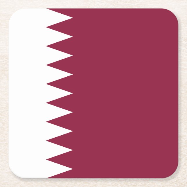 Qatars flagga underlägg papper kvadrat (Framsidan)