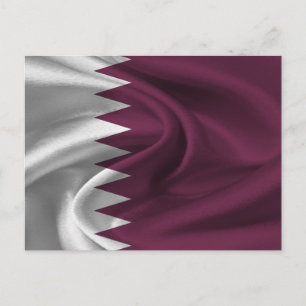 Qatars flagga vykort
