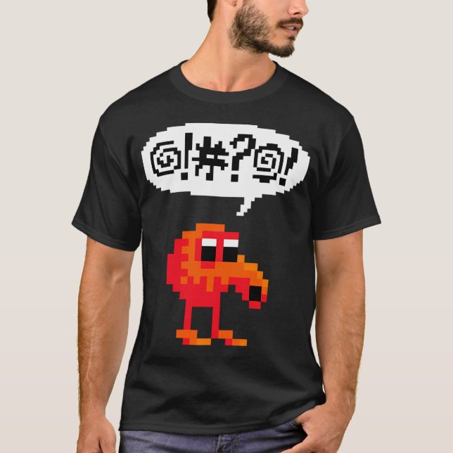 Qbert Cursing efter fel. T Shirt (Framsida)