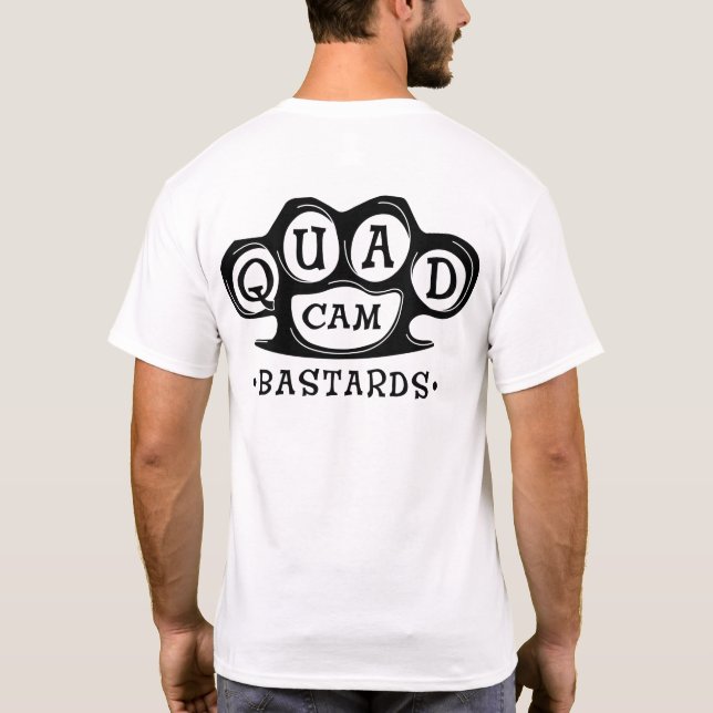 QCB Knucks (svart på vit) T-shirt (Baksida)