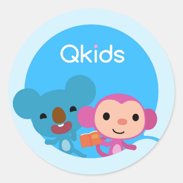Qchildren Sticker Runt Klistermärke (Framsida)