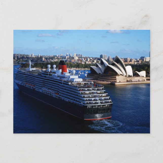 QE2 i Sydney Australia vycard Vykort (Framsida)