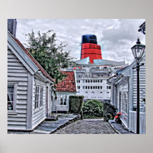 QE2 vid Stavanger Poster