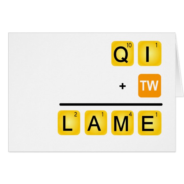 QI är FÖRLAMAD! Hälsningskort (Framsidan Horizontal)