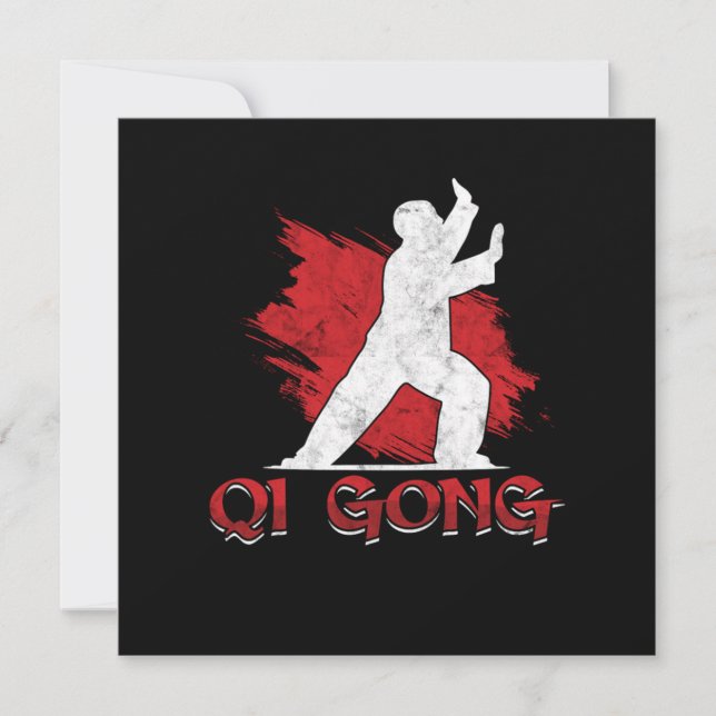 Qi Gong Chinese Kung fu Martial Arts Gift Inbjudningar (Framsida)