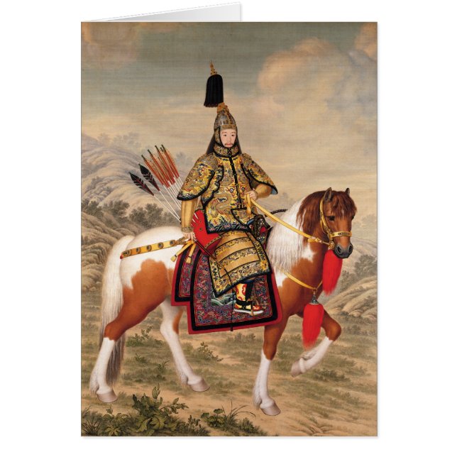 Qianlong-kejsaren i Ceremonial Armor Hälsningskort (Framsidan)