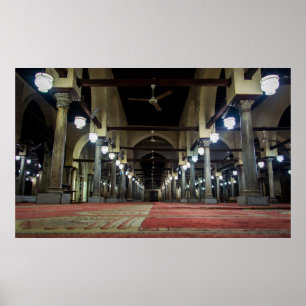 Qibla Liwan i Azhar-moskén Muslim Egypten Kairo Poster