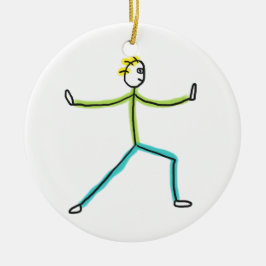 Qigong Stickman Julgransprydnad Keramik