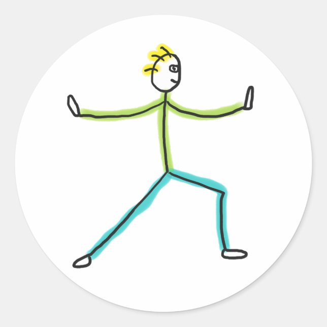 Qigong Stickman Runt Klistermärke (Framsida)